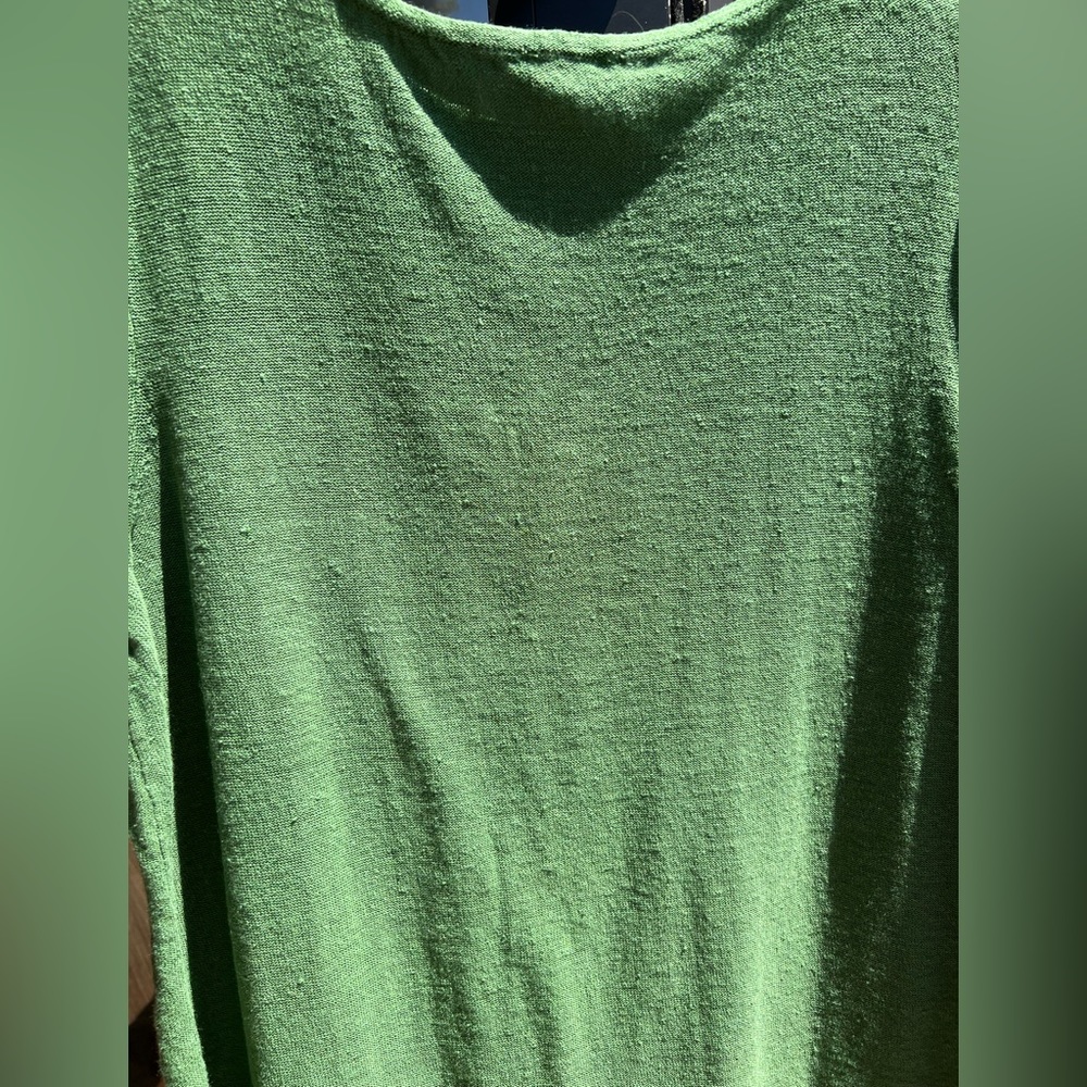 J.Jill Linen/modal lightweight Sweater. Moss Green. LP. - Picture 4 of 8